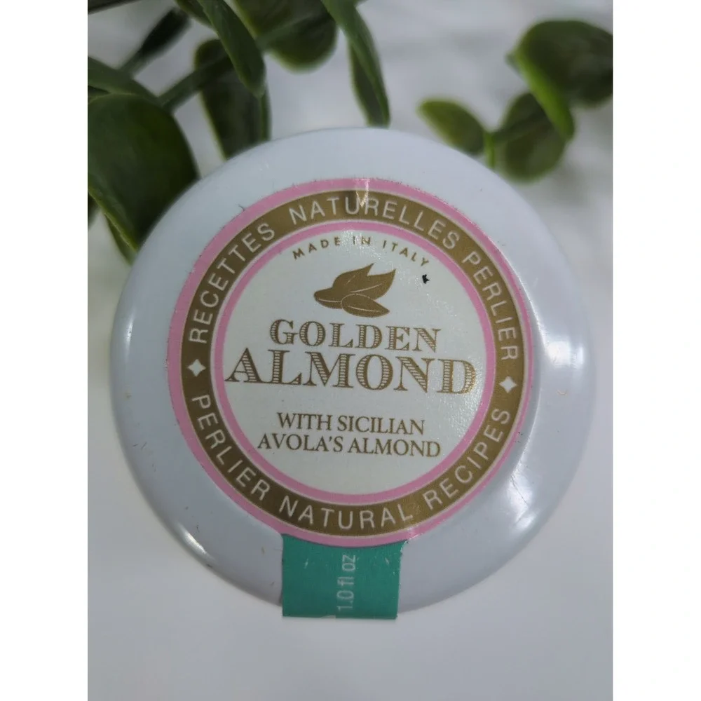 VNTG SEALED NEW GLASS MINI JAR🌿Perlier Golden Almond Body Balm Oil Italy 1.0oz